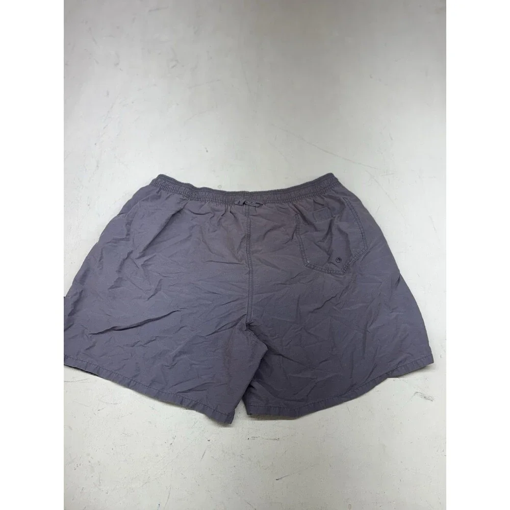 Speedo Swimming Trunks Blue Gray w/ White Stripes Lined Vintage 1990s Men’s XL